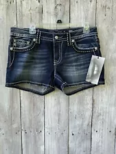 Brand New With Tags Miss Me Jean Shorts Size 32 Peace Sign Back Pockets