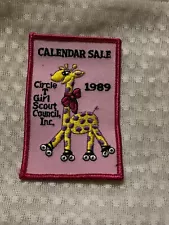 Girl Scouts 1989 Calendar Sales Patch Giraffe