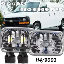 For Chevy Express 1500 2500 3500 Astro Cargo Van GMC Pair 7x6inch Led Headlights (For: Chevrolet G20)