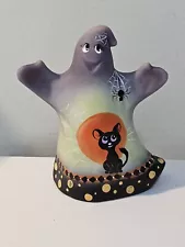 Fenton Purple Eggplant Halloween Ghost Hand Painted By M. Kibbe 2020 #7/15