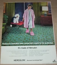 1971 print ad - Hercules home carpet cute Shaggy Dog red wagon advertising page