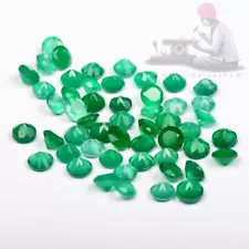 Natural Green Onyx 4mm Round Cut Untreated Loose Gemstone for sale 200 Pieces