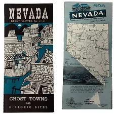 Nevada Ghost Towns and Historic Sites Brochure GRANT SAWYER GOVERNOR Vintage 60s