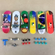 Lot of 6 Tech Deck Finger Skateboard Decks with Accessories