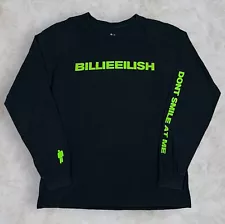 Billie Eilish Black Don’t Smile At Me Long Sleeve Shirt Sz Large Official Merch