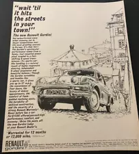 1961 Renault Dauphine Gordini Rally Racer - Vintage Original Print Ad / Wall Art