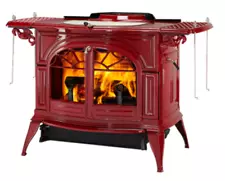 Vermont Castings Defiant Wood Stove, Trad. Doors, Bordeaux Enamel, 1979-CAT-C