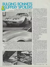 1973 Chevy Corvette Stingray Vintage Magazine Article Ad L88 Cowl Hood 339173 73