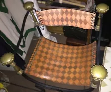 Designer iron and leather throne chair in perfect condition