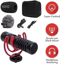 Movo VXR10-PRO Supercardioid Shotgun Microphone for Cameras and Smartphones