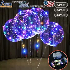 10/20/30PCS LED Light Up BoBo Balloons Bubble Party Wedding Christmas Decoration