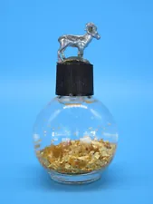 Vintage 14 Karat Gold Flakes In A 1 Oz Miners Assary Bottle/Ram On top