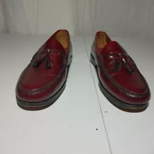 GH Bass & Co Weejuns Tassles Burgundy Leather Loafers Dress Shoes Men's 10.5e