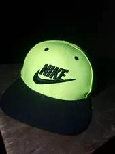 Nike Air Boys' Black Fluorescent Neon Green Adjustable Snapback Hat Youth 4/7