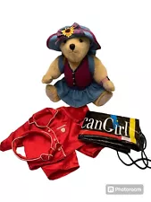 1994 Pleasant Company Miss AG Bear In Meet Outfit Includes Red Satin Pajamas