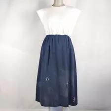 Japanese Indigo Dyed Remake Gathered Skirt Horse Bridle Fabric Washed Old Cloth