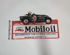 Mobil Oil Enamel Sign Double Sided Gargoyle Vintage Advertising 42.5cm X 25cm