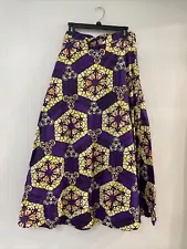 Rainbow Womens One Size African Wax Print Wrap Skirt Dutch Geometric