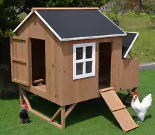 Deluxe Large Wood Chicken Coop Backyard Hen House 4-8 Chickens w 3 nesting box