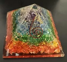 Orgone 7 Chakra Pyramid Energy Generator for Emf Protection & Healing, Free Ship