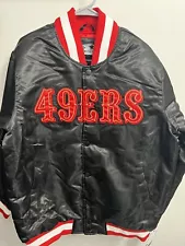 Homage x Starter 49ers Blackout Satin Jacket XL