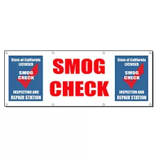 SMOG CHECK SMOG CHECK INSPECTION Sign Banner 4' x 2' /w 4 Grommets