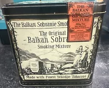 VINTAGE ORIGINAL BALKAN SOBRANIE SMOKING MIXTURE EMPTY TOBACCO TIN RARE 1 OWNER