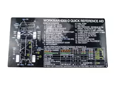 Toro Decal - Quick Reference - Workman 4300-D - 99-1218