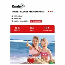 Koala Photo Paper 5x7 Glossy 100 Sheets 48lb 7X5 for Inkjet Printers Canon HP