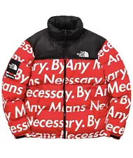 2015 Supreme FW15 The North Face “By Any Means Necessary” BAMN Nuptse Red XL