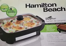 HAMILTON BEACH Durathon Ceramic Electric Skillet Ceramic Pan Model 38529K NEW