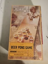 New in Box Refinery Wooden Beer Pong Game Foldable Tabletop