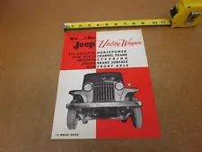 1956 Willys Jeep 2wd Utility Wagon car truck sales brochure 4 pg folder ORIGINAL