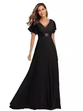 Beauty-Emily New Elegant Plus Size Junior's Prom Party Dresses Black, Size L