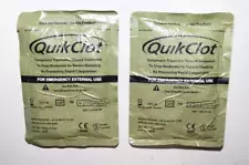 QuikClot Old Gen 2013 Military First Aid Temporary Wound Treatment - LOT OF 2