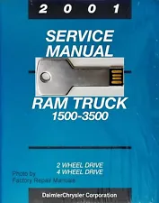 2001 Dodge Ram Truck 1500 2500 3500 Factory Service Manual Shop Repair on USB