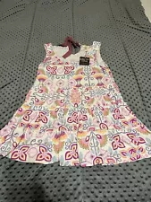 NWT Matilda Jane Womens Sz M Sleeveless Floral Pink Purple Cream Tunic Blouse