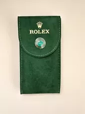 Authentic ROLEX Watch Travel Case Pouch Green Suede With Insert