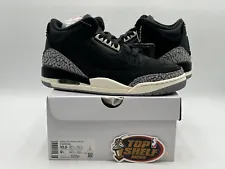 DS NEW NIKE AIR JORDAN III 3 RETRO OFF NOIR BLACK CEMENT SIZE 10.5/9 AUTHENTIC