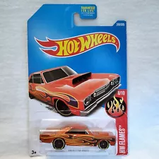 Hot Wheels 68 Dodge Dart HW Flames #249 Orange With Black Flames For Sale