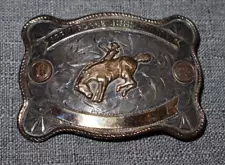 10K & Sterling Rodeo Belt Buckle 1975 Nelson Silvia Co Jr Rodeo Buckle