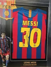 Lionel Messi 30 Barcelona 2005-2006 - Signed Soccer Jersey | Legend Luxury Frame