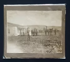 Cowboys With Baby, Texas ? Large 6x7 Photograph, Circ 1900