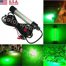 12V Green LED Underwater Submersible Fishing Light Night Crappie Shad Squid Lamp