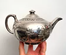 VERY UNUSUAL ANTIQUE WEDGWOOD SOLID SILVER CASED TEA POT