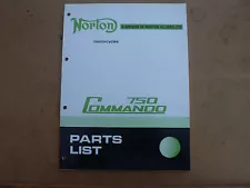 NORTON COMMANDO 750 PARTS BOOK 1971