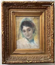 Alfred SISLEY(1839-1899) Impressionism Portrait Young Lady Pastel 19th Century