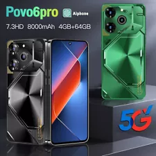 7.3 inches Povo 6 Pro Android Smartphone 4GB+64GB 4G Global Unlocked Cell Phone