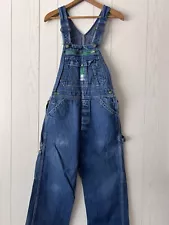 Liberty Overalls Men 30x34 Hammer Loop Tool Pockets Carpenter Bib Green Trim