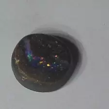 Rare Australian Boulder Opal Rub, 5.30ct Sparkler, 12.4x4.1mm, pin-fires, Video